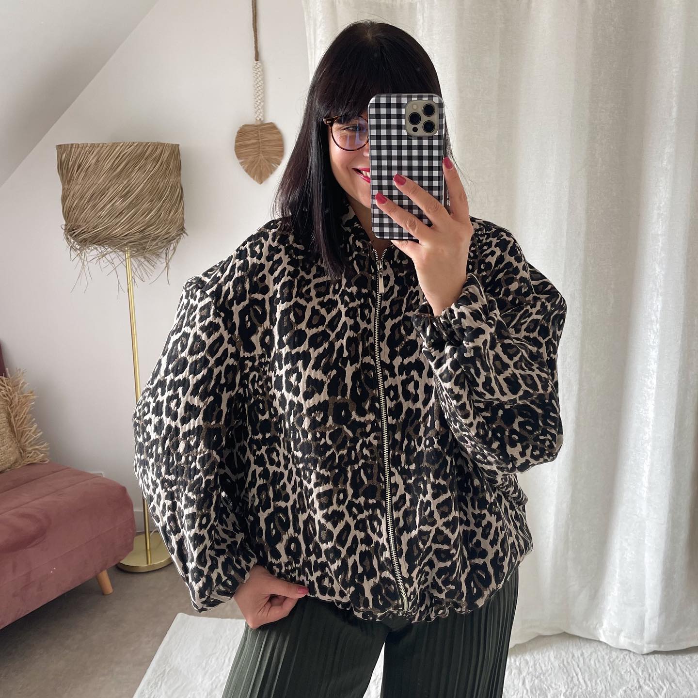 Manteau veste imprimé léopard