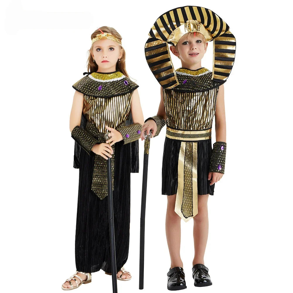 Costumes d'enfants Égypte ancienne : Pharaon, Cléopâtre, Prince