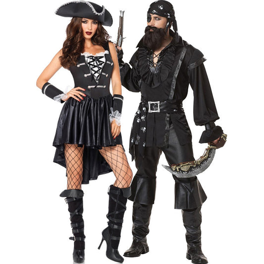 Costume de pirate d'Halloween pour homme et femme, cosplay.