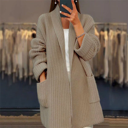 Manteau cardigan à poches larges