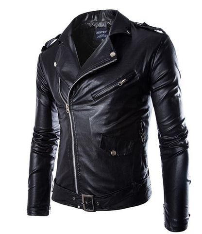 Blouson slim en cuir pour homme