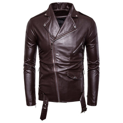 Blouson slim en cuir pour homme