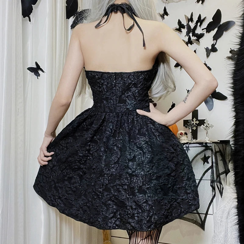 Gothique Emo Jacquard A-line Punk Noir Halloween