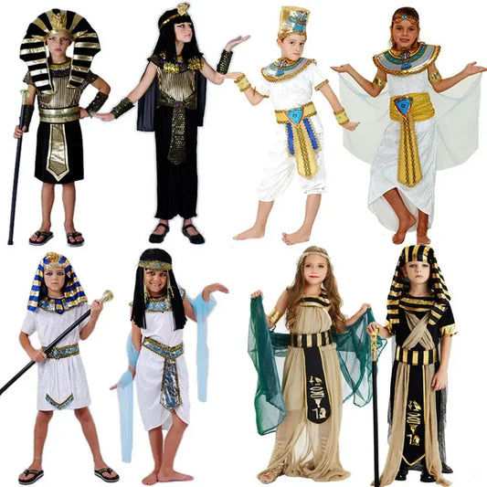 Costumes d'enfants Égypte ancienne : Pharaon, Cléopâtre, Prince