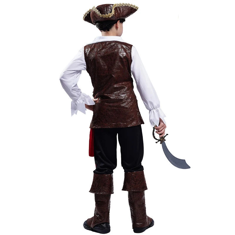 Costume de pirate capitaine pour garçons, Halloween et fêtes