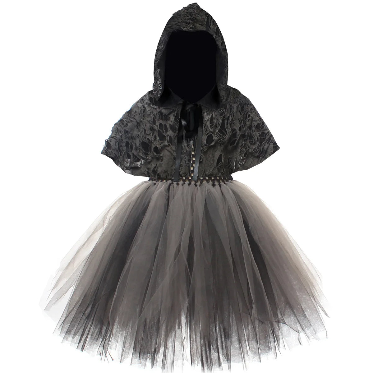 Costume d'Halloween pour filles - Cosplay fantôme et cape noire