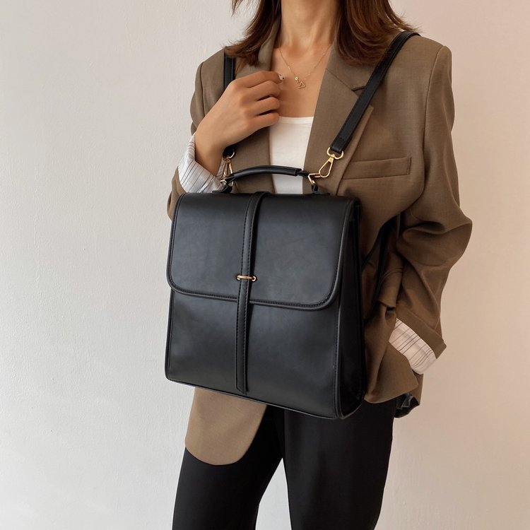 Sac à dos pour femme Mode décontractée PU Cuir souple