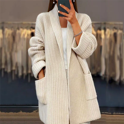 Manteau cardigan à poches larges