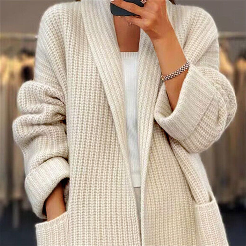 Manteau cardigan à poches larges